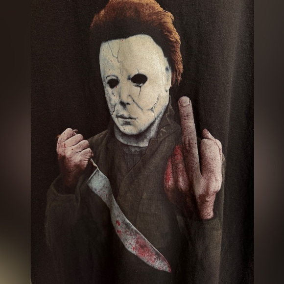 Halloween Michael Myers Graphic Tee Tshirt Mens XXL Black Short Sleeve Crew Neck - Picture 4 of 5